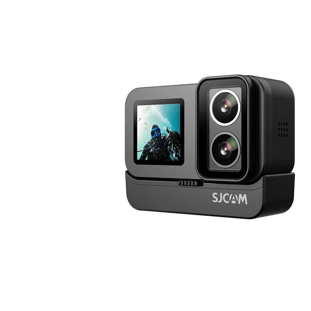 4K Dual-Lens Action Camera Power Stick Included Black-0