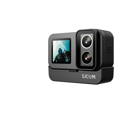 4K Dual-Lens Action Camera Power Stick Included Black-0