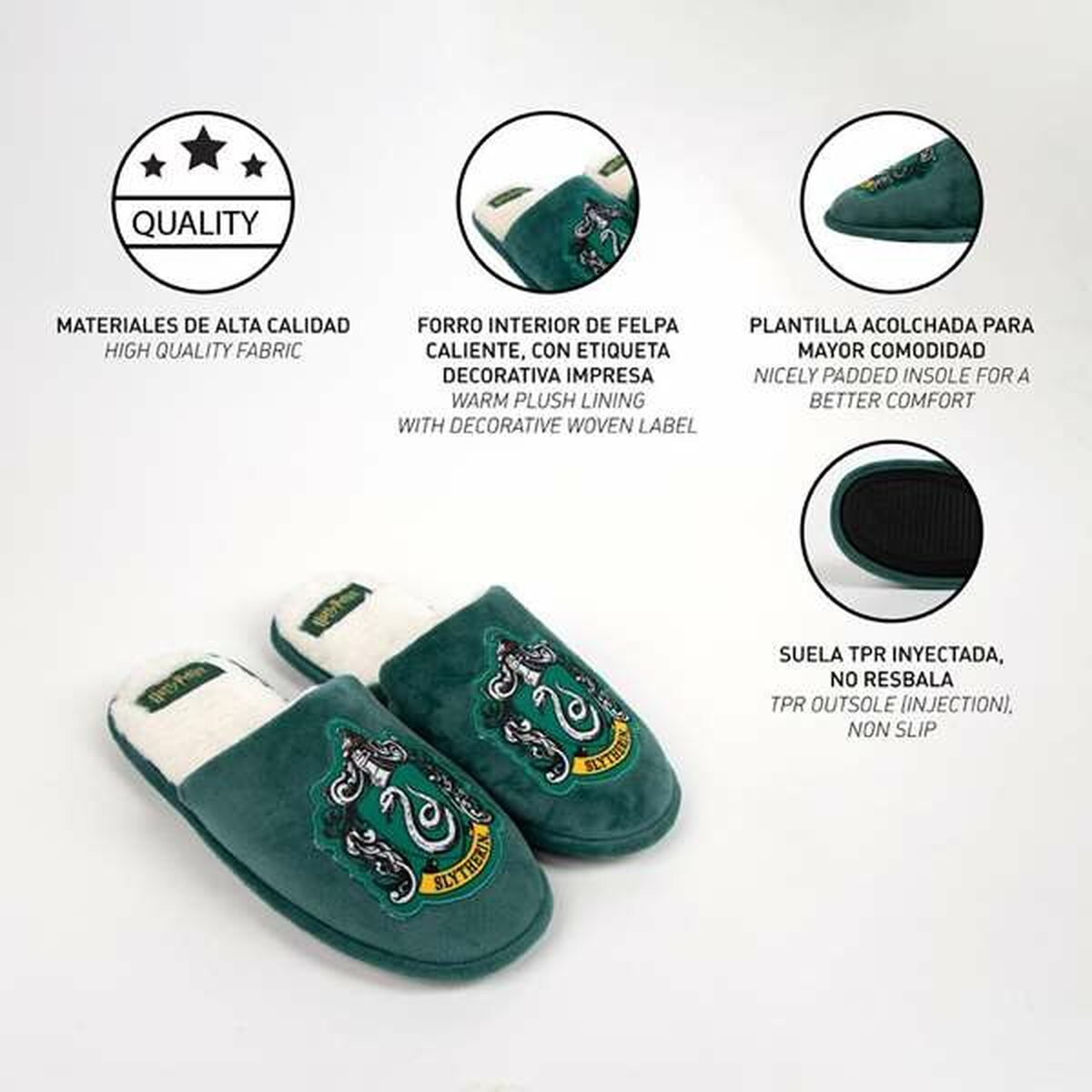 House Slippers Harry Potter Slytherin  Green-1