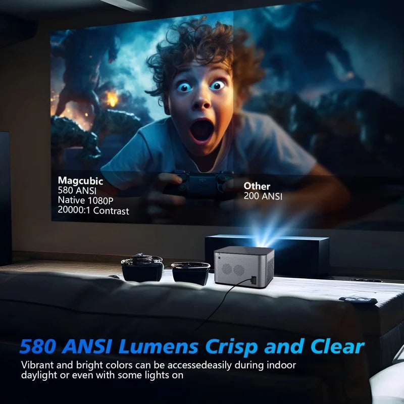 NNEOBA 4K Android 11 Smart Projector 1080P LED WiFi6 Black-3