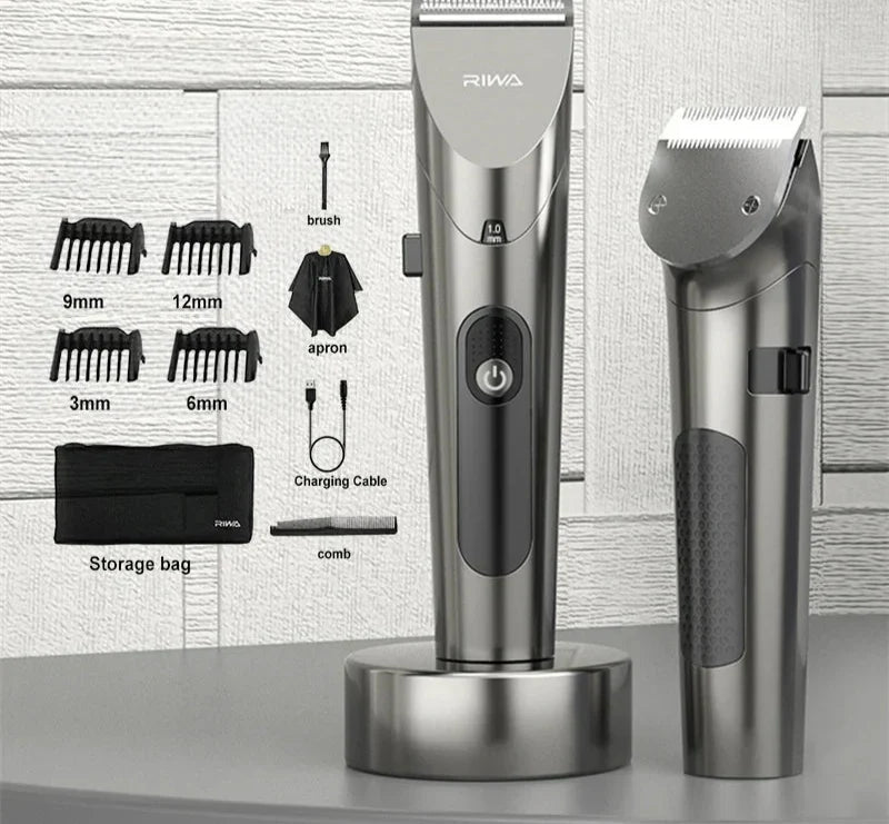 Electric Hair Clipper Variable Speed Barber Trimmer Grey-2