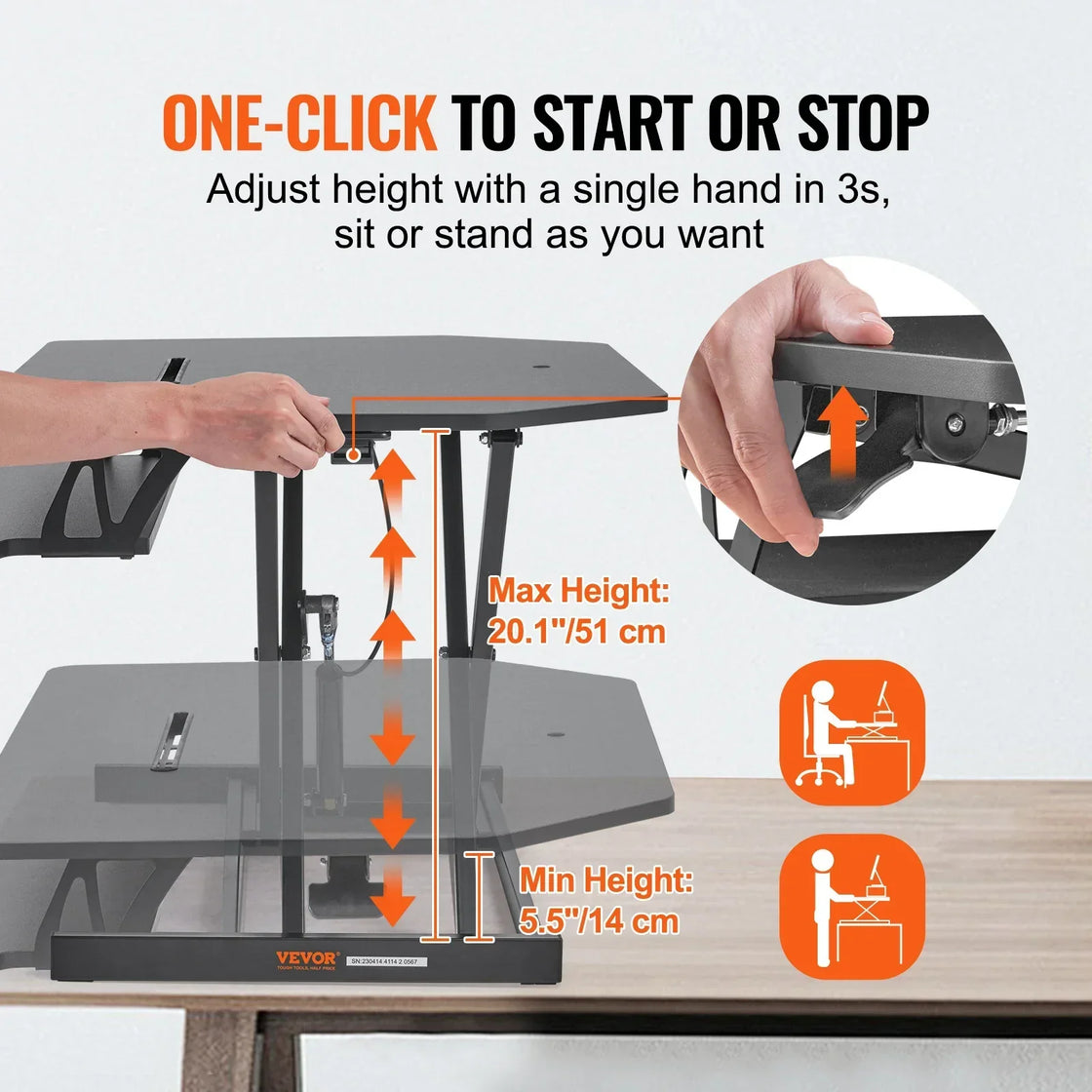 NNEOBA X-Frame Double-Layer Standing Desk Converter - Height Adjustable Sit-to-Stand Desk-2