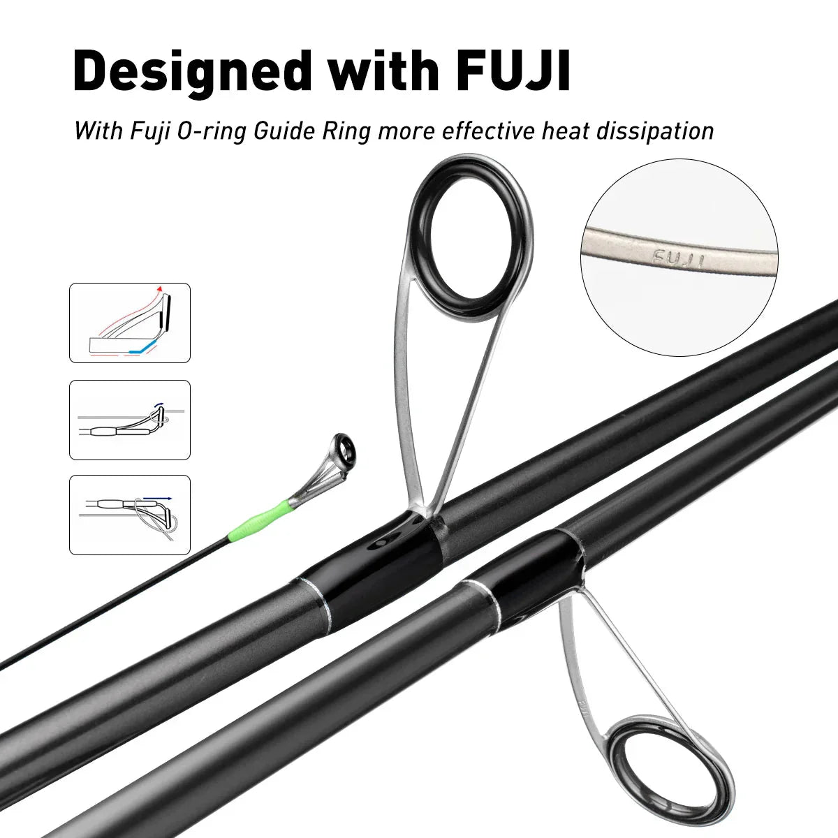 Inshore Spinning Fishing Rod Long Casting Carbon Rod Black-1