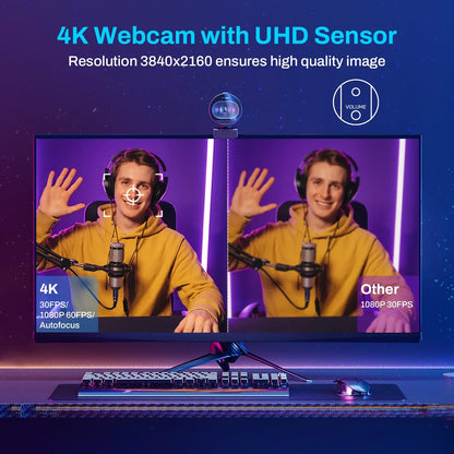 4K Streaming Webcam with Autofocus Black-1