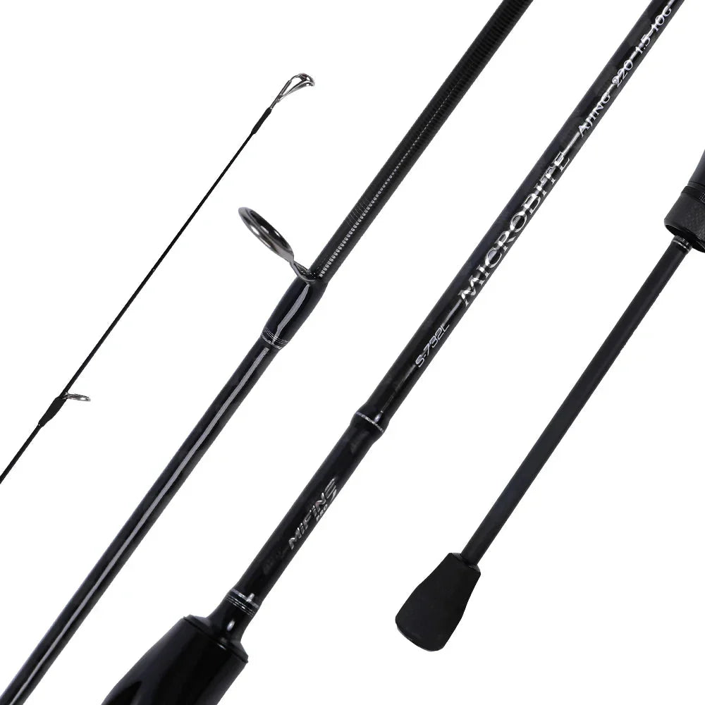 2.2M Fast Action Spinning Rod Light Carbon Lure Rod Black-0