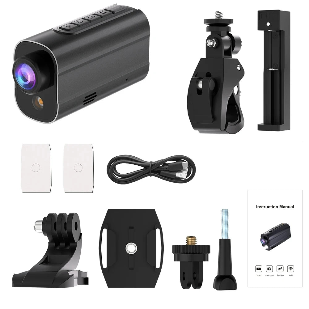 5K Action Camera with LED Light 64GB Included Black-0