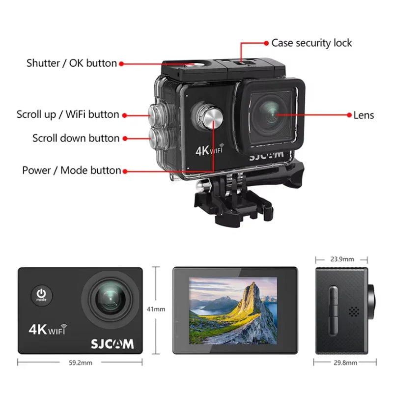 4K Ultra HD Action Camera 30M Waterproof Black-2
