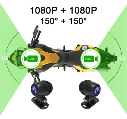 Dual 1080P Motorcycle Cam WiFi + GPS 64 GB Black-3