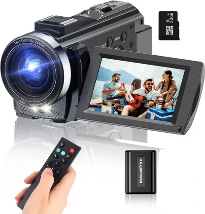 Digital HD Camera with Rotating Screen with 32G Card Black-1
