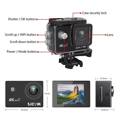 4K Action Camera 30M Waterproof Sports Cam Balck-2