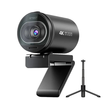 4K Webcam with Tripod Autofocus Streaming Black-0