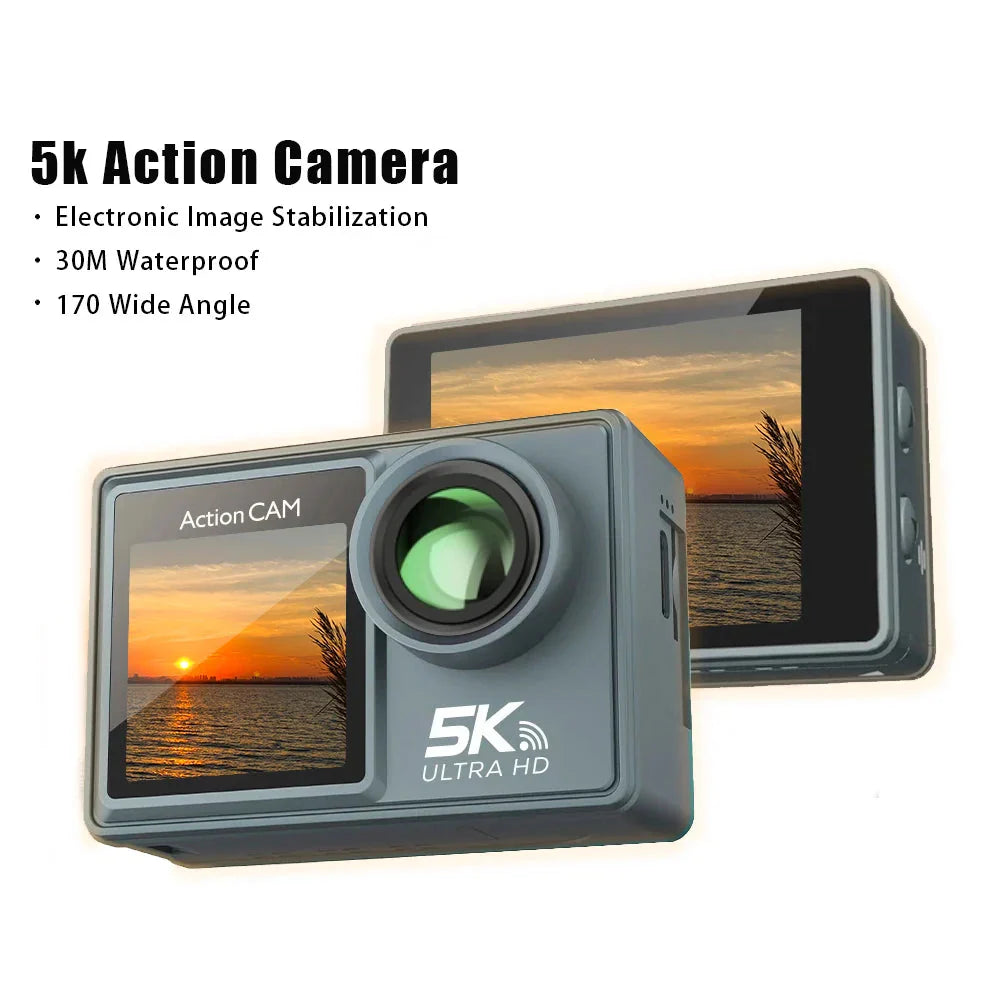 5K Ultra HD Action Camera with Electronic Stabilization Grey-2