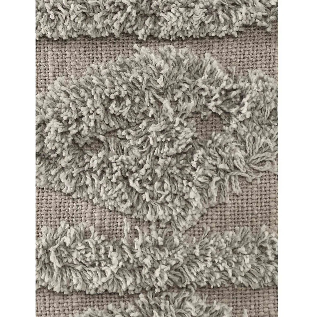 Grey Cushion Cover with Tassels | 40x40cm | Tufted Cotton | Boho Style-1