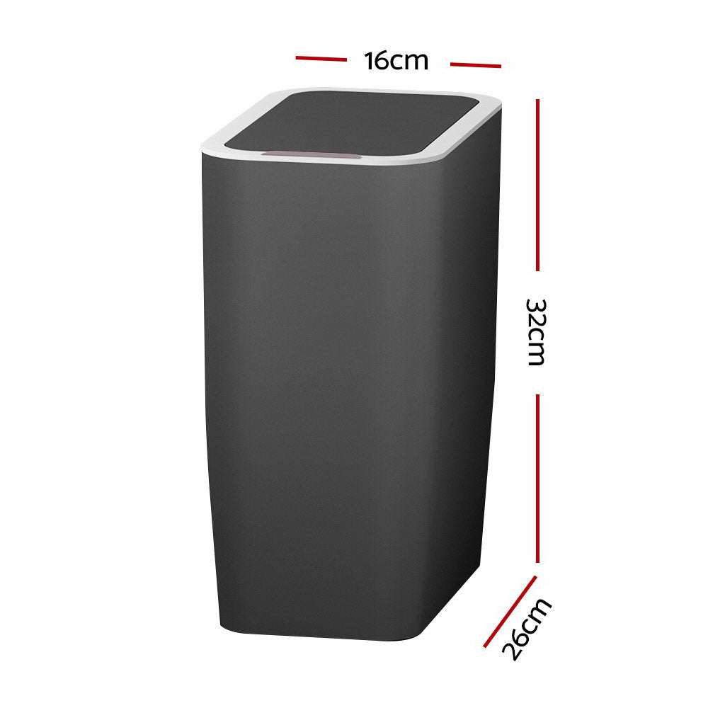 NNEDSZ 9L Motion Sensor Bin Rubbish Automatic Ash Black-1