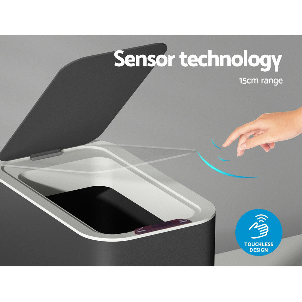 NNEDSZ 9L Motion Sensor Bin Rubbish Automatic Ash Black-3