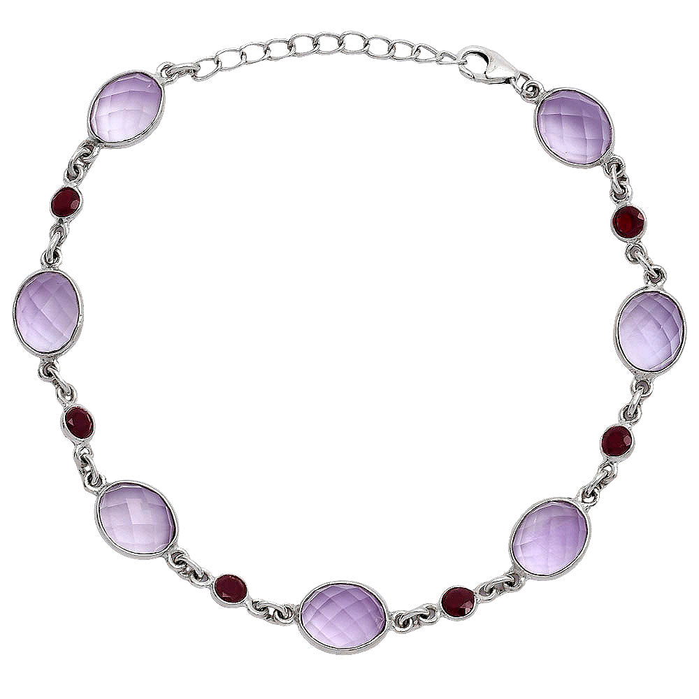 Amethyst Checker - Brazil & Garnet Bracelet B-1006 SDB5313-1