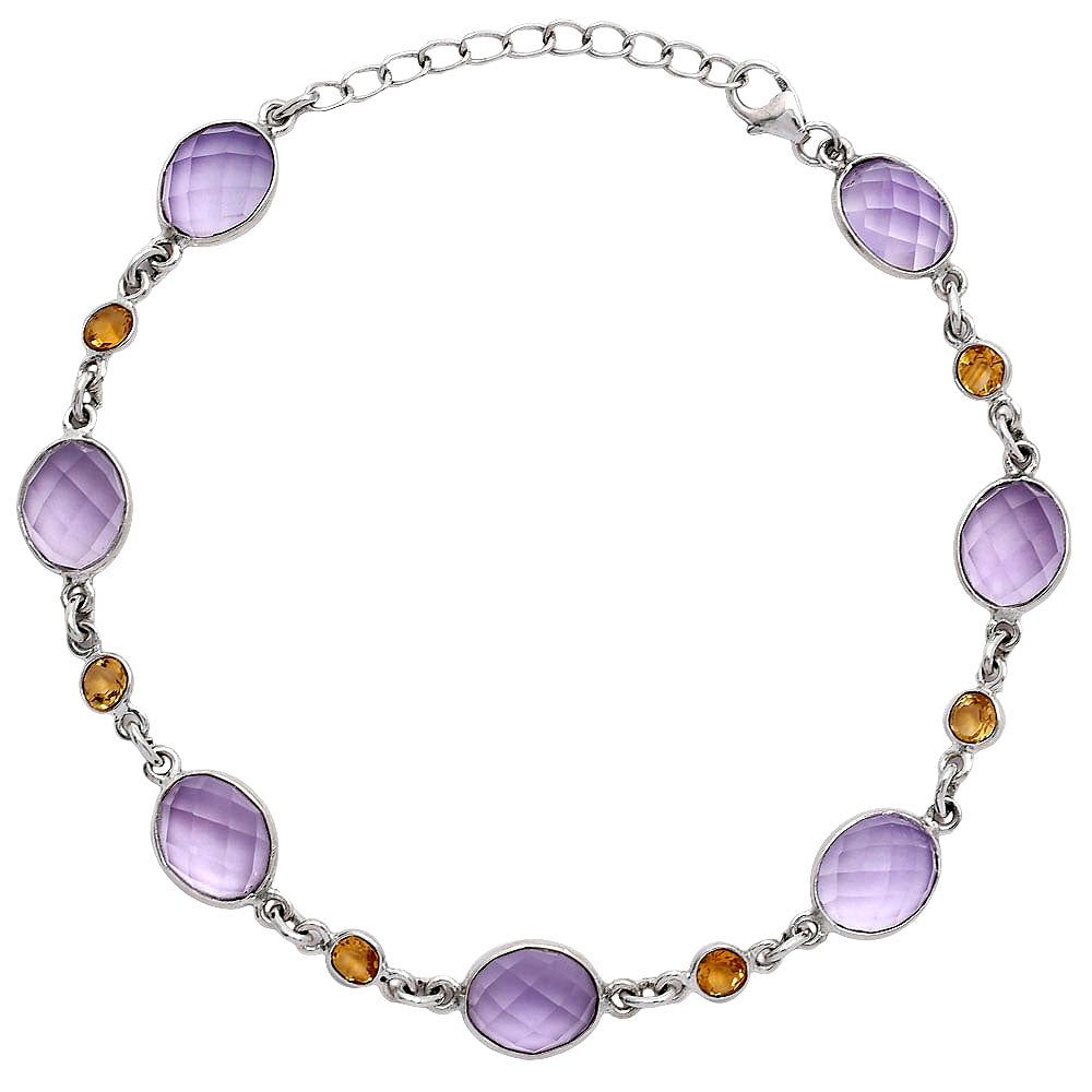 Amethyst Checker - Brazil & Citrine Bracelet B-1006 SDB5314-1