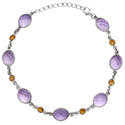 Amethyst Checker - Brazil & Citrine Bracelet B-1006 SDB5314-1