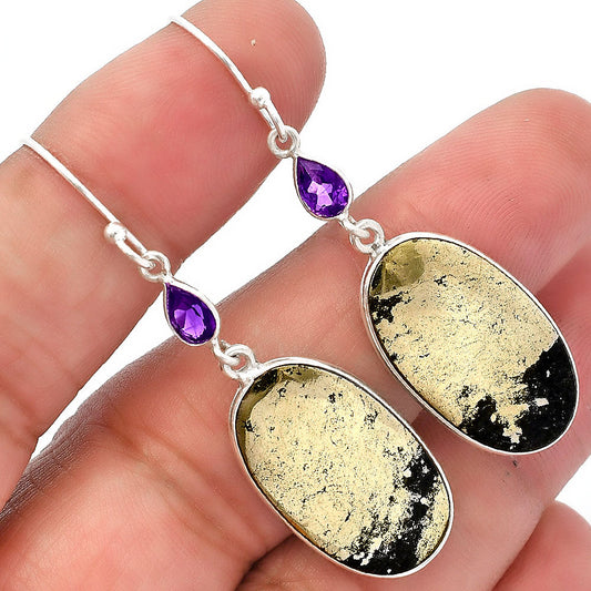 Apache Gold Healer's Gold & Amethyst Earrings E-1002 SDE82649-0