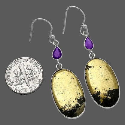 Apache Gold Healer's Gold & Amethyst Earrings E-1002 SDE82649-2