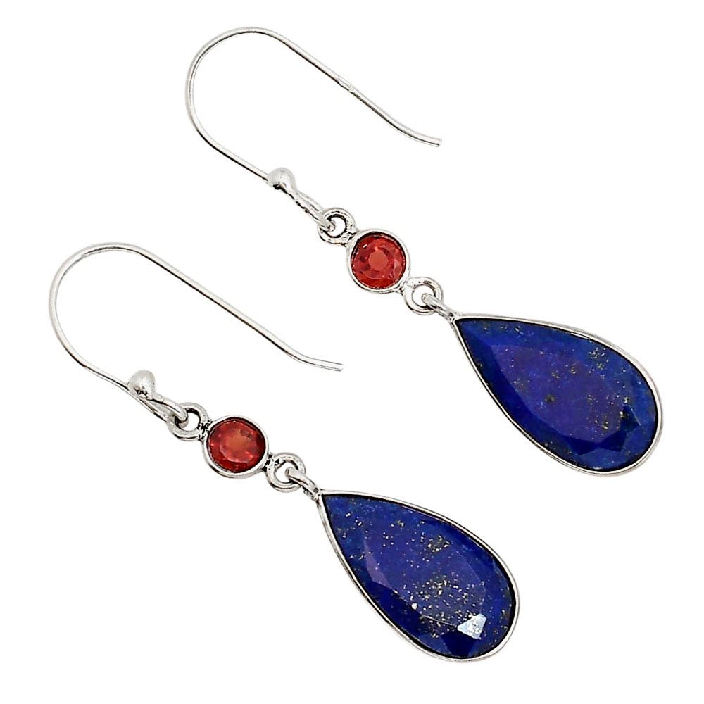 Lapis Lazuli and Garnet Earrings E-1002 SDE91221-0