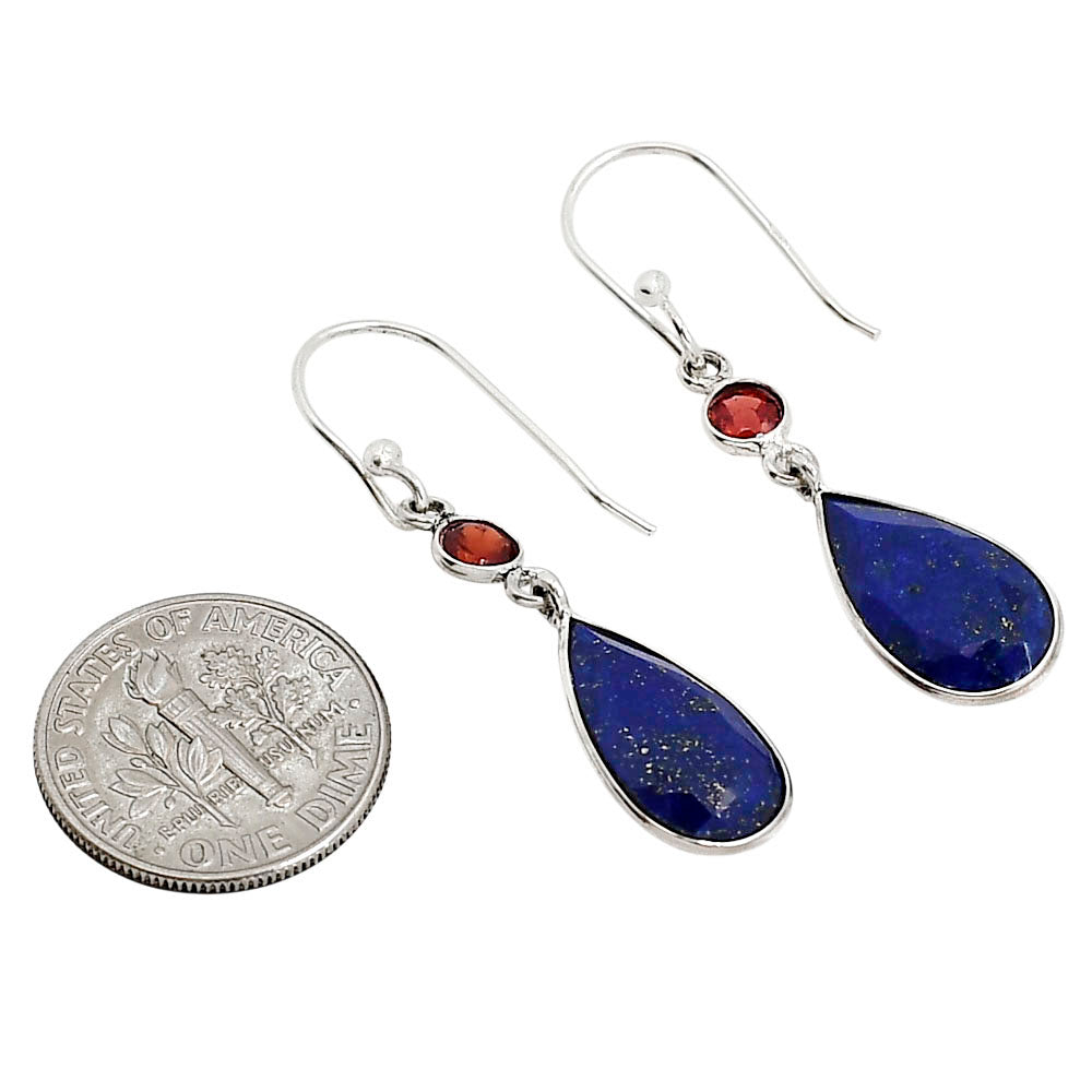 Lapis Lazuli and Garnet Earrings E-1002 SDE91221-1