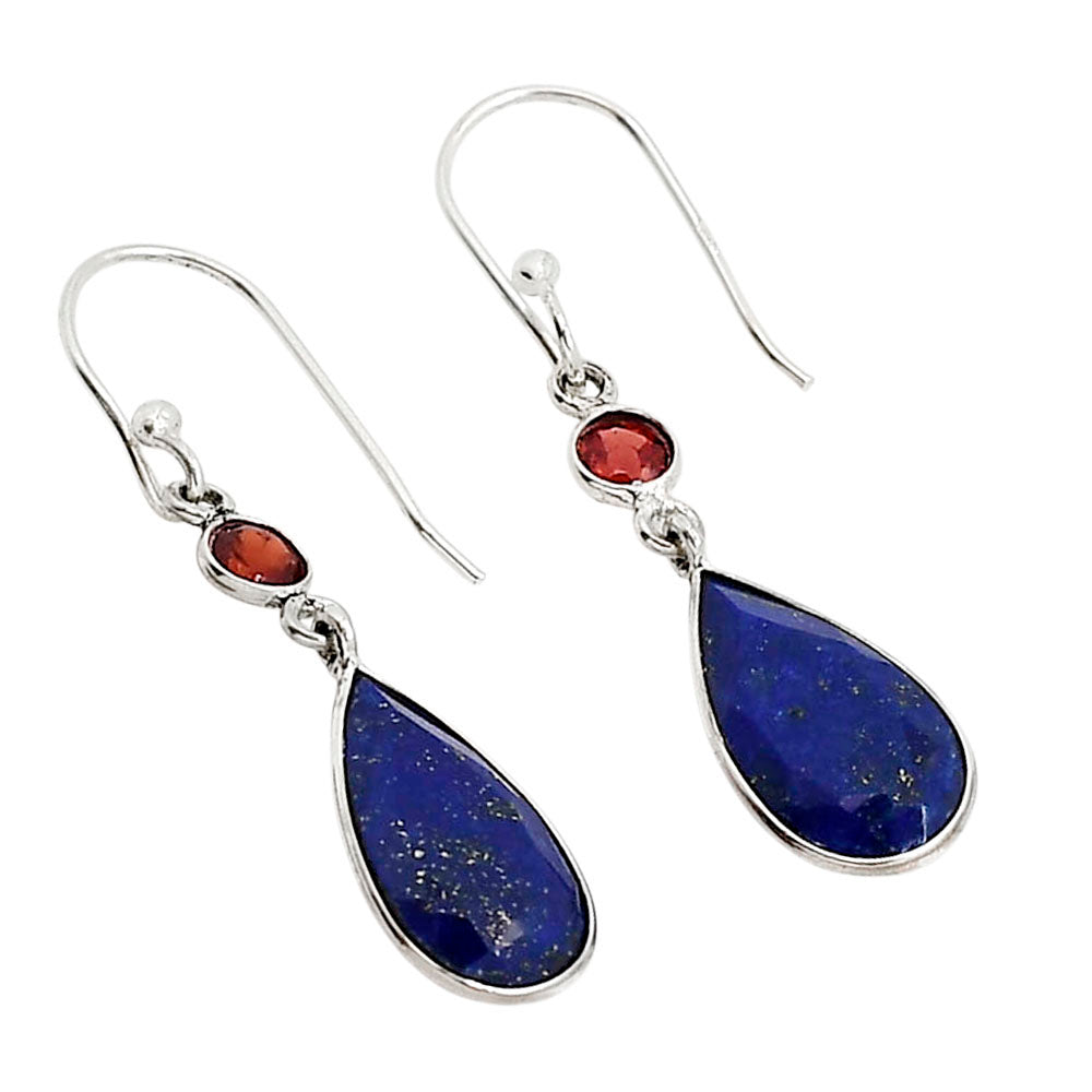 Lapis Lazuli and Garnet Earrings E-1002 SDE91221-2
