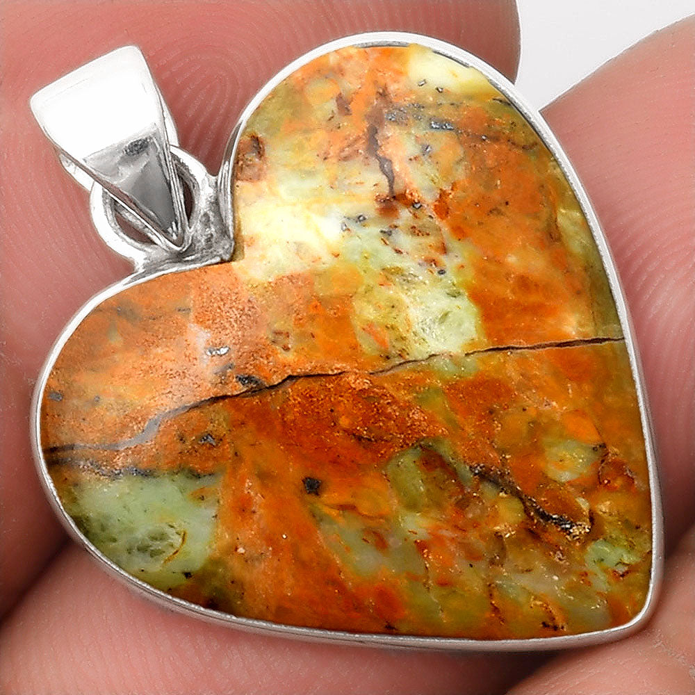 Heart Natural Chrome Chalcedony Pendant P-1043 SDP108233-0