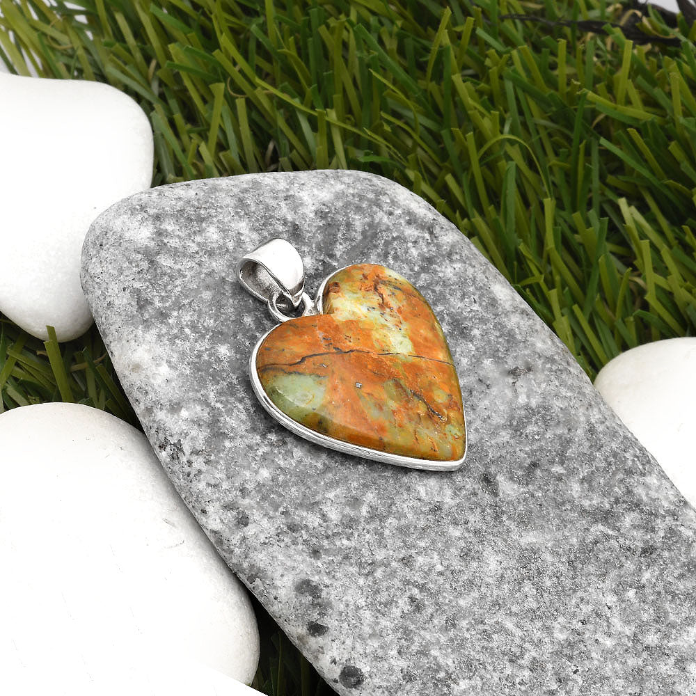 Heart Natural Chrome Chalcedony Pendant P-1043 SDP108233-1