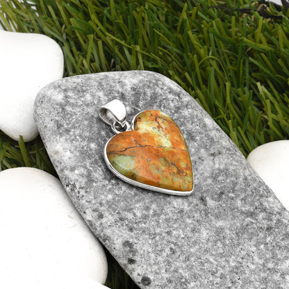 Heart Natural Chrome Chalcedony Pendant P-1043 SDP108233-1