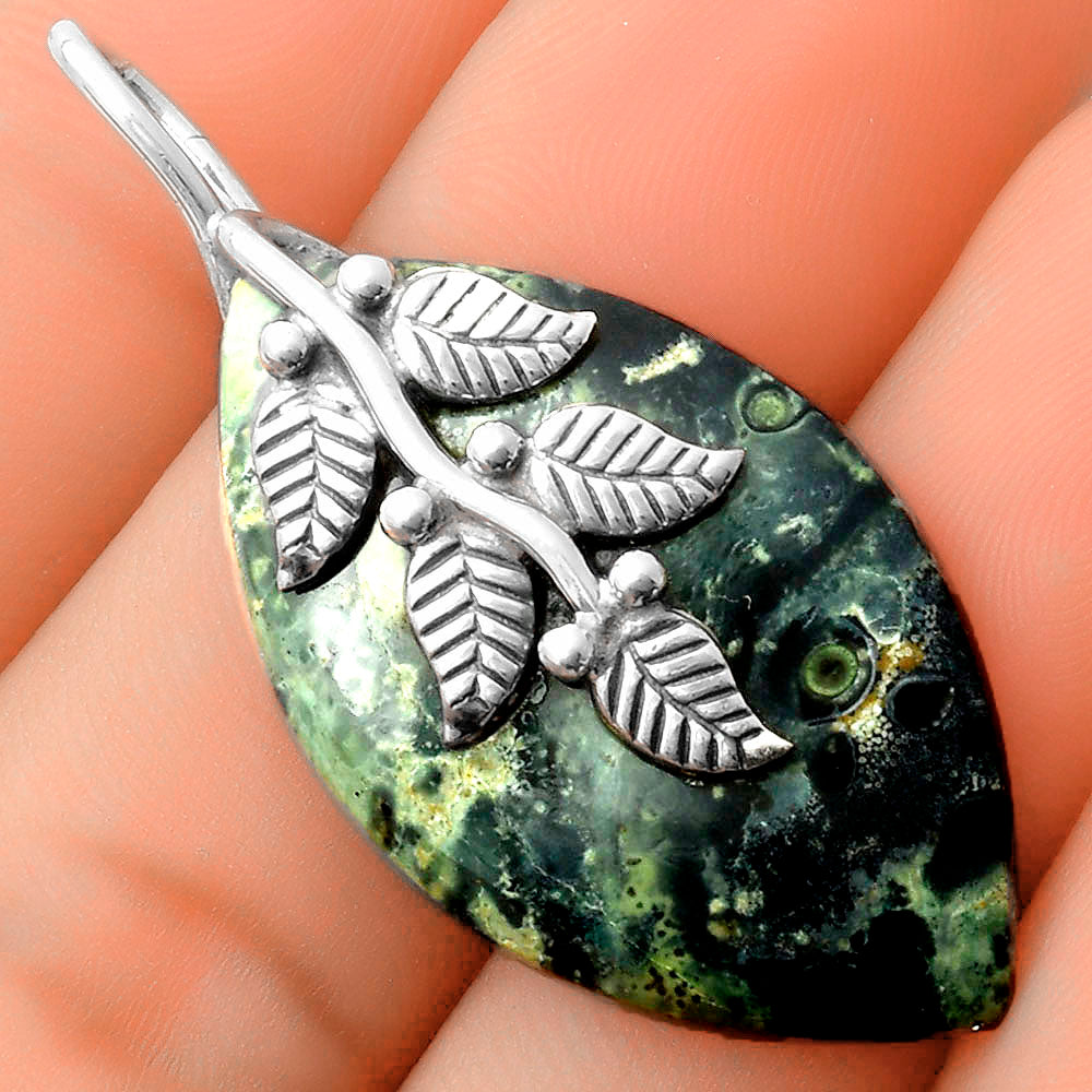 Leaves - Natural Star Galaxy Jasper Pendant P-1291 SDP117270-0