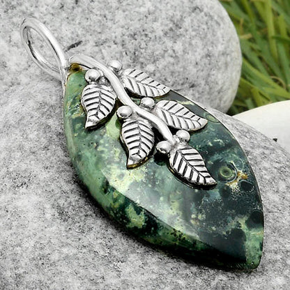 Leaves - Natural Star Galaxy Jasper Pendant P-1291 SDP117270-2