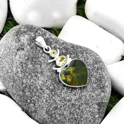 Heart Chrome Chalcedony, Citrine & Peridot Pendant P-1593 SDP118127-1
