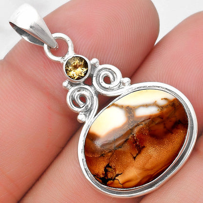 Cold Mountain Thunder Egg & Citrine Pendant P-1603 SDP129314-0