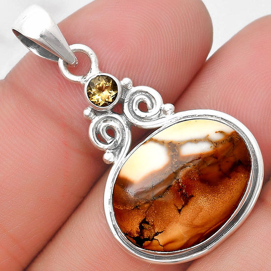 Cold Mountain Thunder Egg & Citrine Pendant P-1603 SDP129314-0