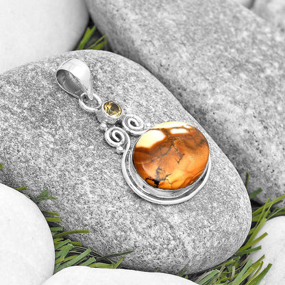 Cold Mountain Thunder Egg & Citrine Pendant P-1603 SDP129314-1