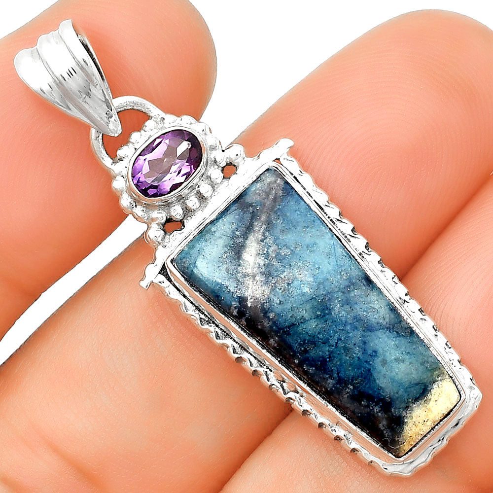 Blue Scheelite - Turkey & Amethyst Pendant P-1452 SDP133672-0