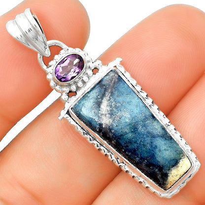 Blue Scheelite - Turkey & Amethyst Pendant P-1452 SDP133672-0