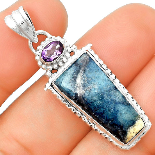 Blue Scheelite - Turkey & Amethyst Pendant P-1452 SDP133672-0