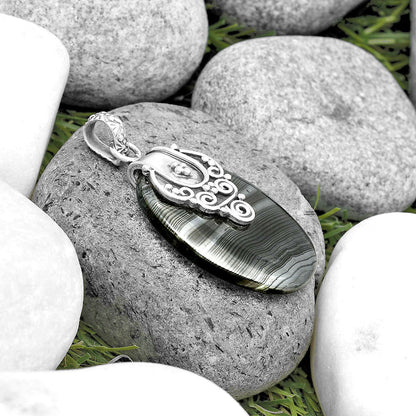 Crown Of Silver Psilomelane - Black Malachite Pendant P-1313 SDP134473-1