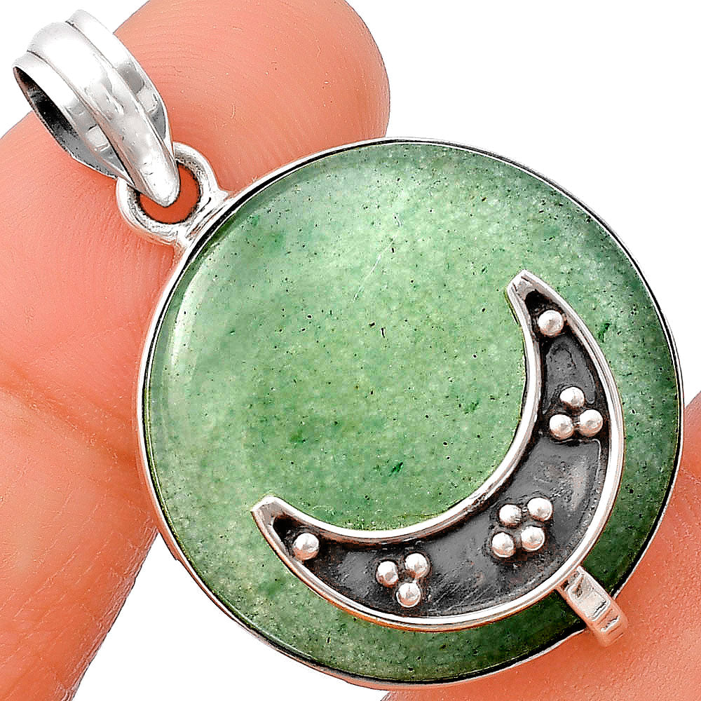 Crescent Moon - Green Aventurine Pendant P-1719 SDP140946-0