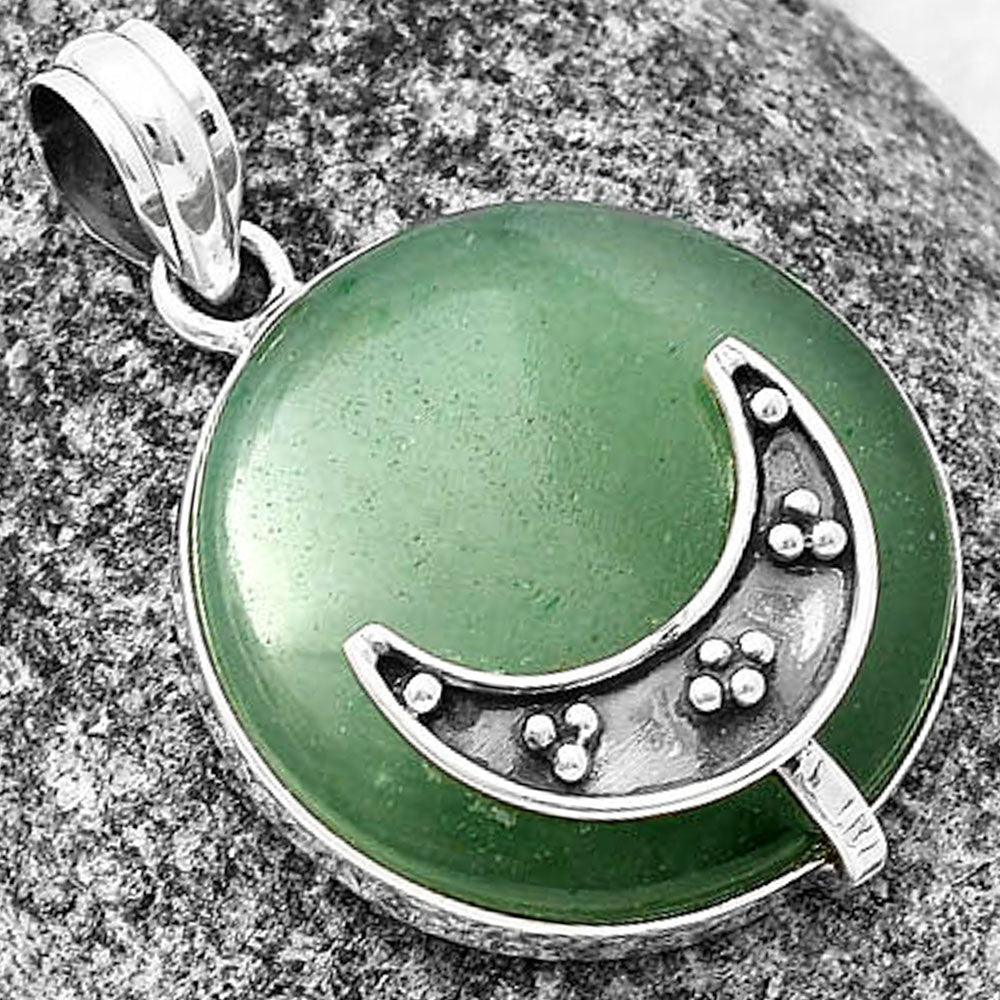 Crescent Moon - Green Aventurine Pendant P-1719 SDP140946-2