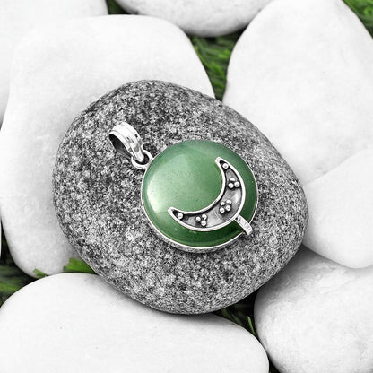 Crescent Moon - Green Aventurine Pendant P-1719 SDP140946-1