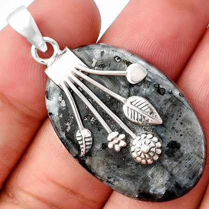 Larvikite Stone - Black Moonstone Pendant P-1647 SDP141305-0