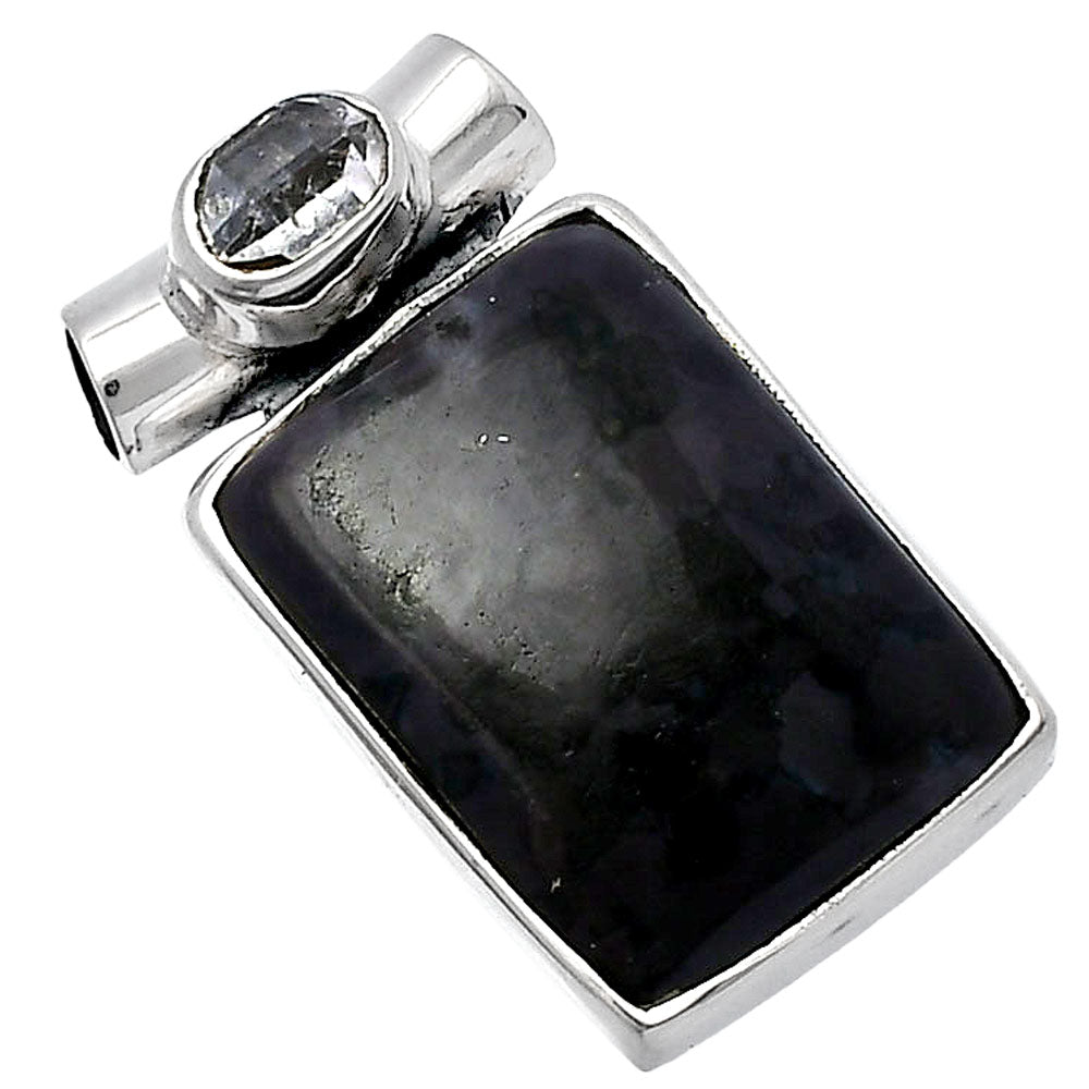 Indigo Gabbro & Herkimer Diamond Pendant P-1300 SDP142760-1