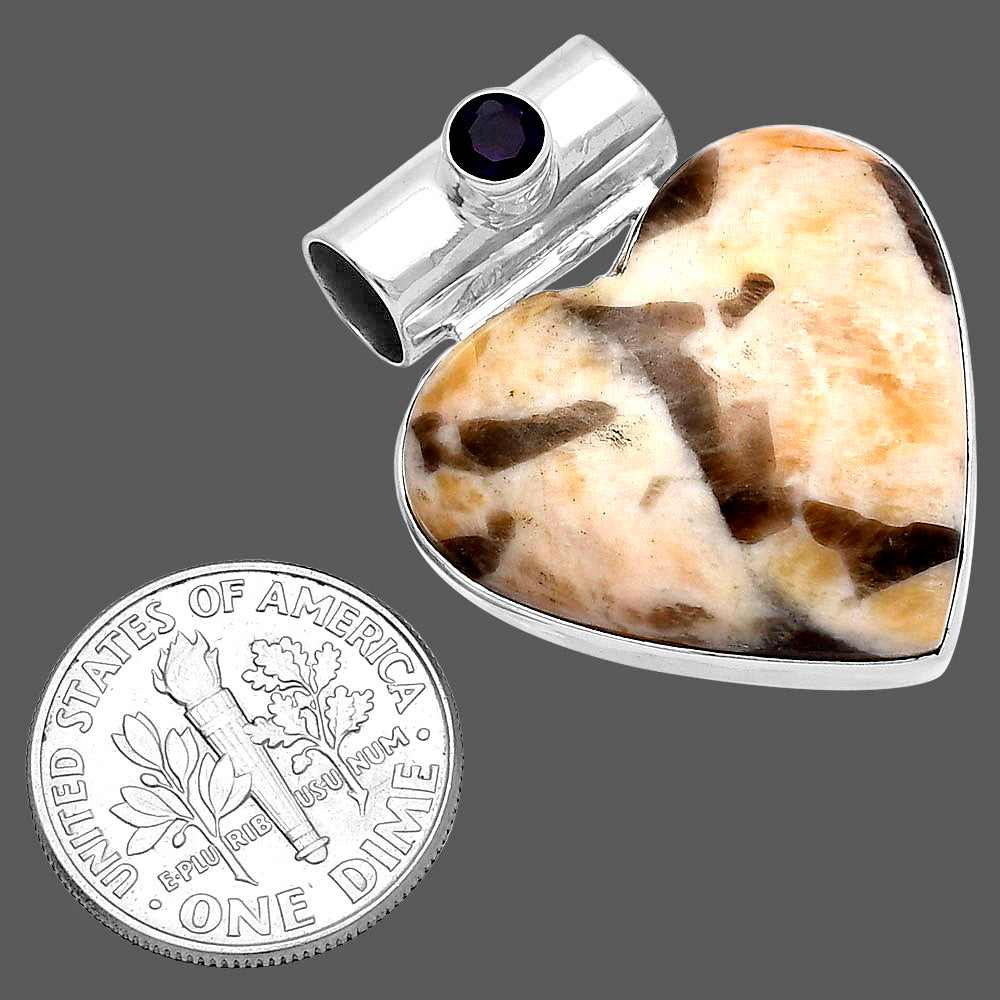 Heart - Cobra Jasper & Amethyst Pendant P-1300 SDP145365-2