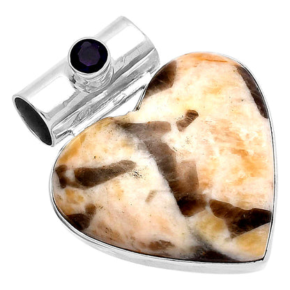 Heart - Cobra Jasper & Amethyst Pendant P-1300 SDP145365-1