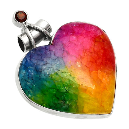 Heart - Multi Solar Quartz & Garnet Pendant P-1159 SDP149686-1