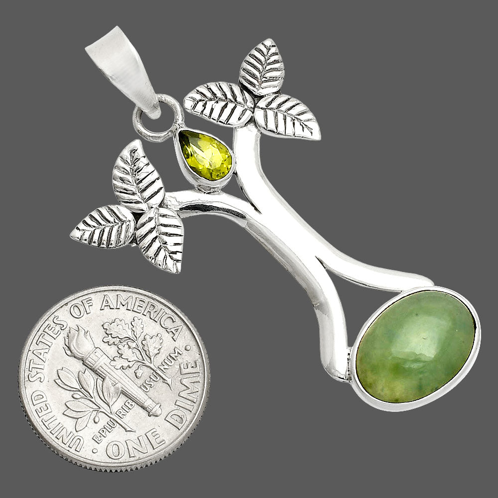 Chrysoprase - Australia & Peridot Pendant P-1420 SDP150255-2