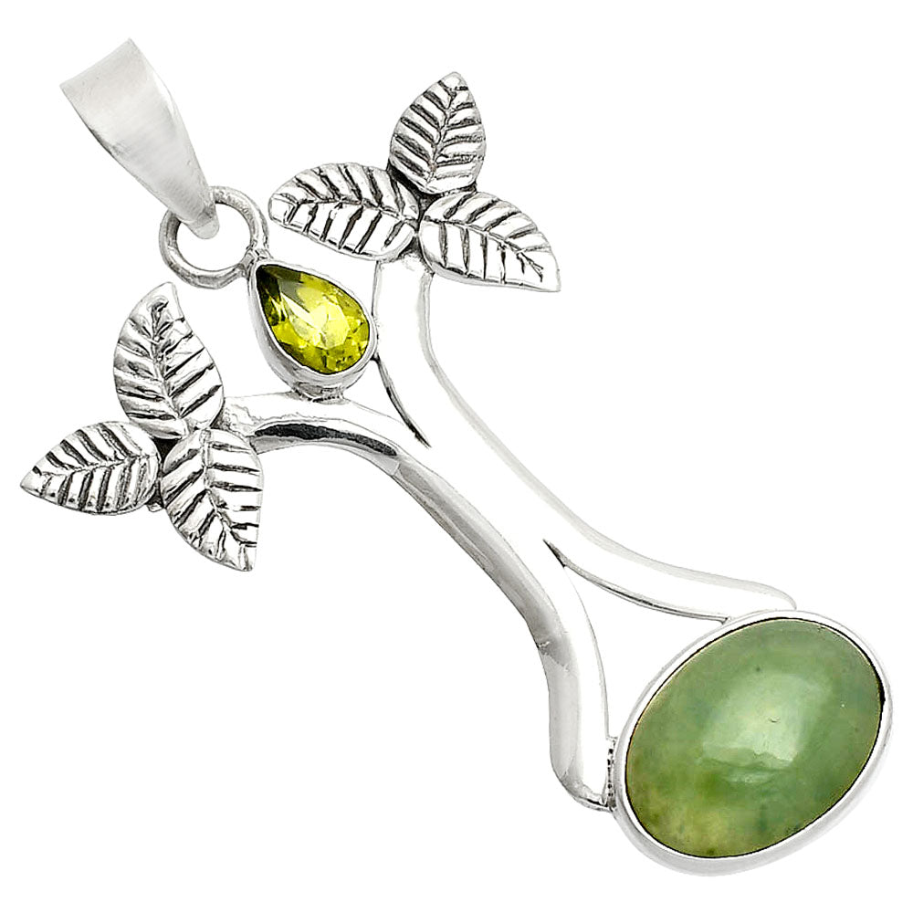 Chrysoprase - Australia & Peridot Pendant P-1420 SDP150255-1